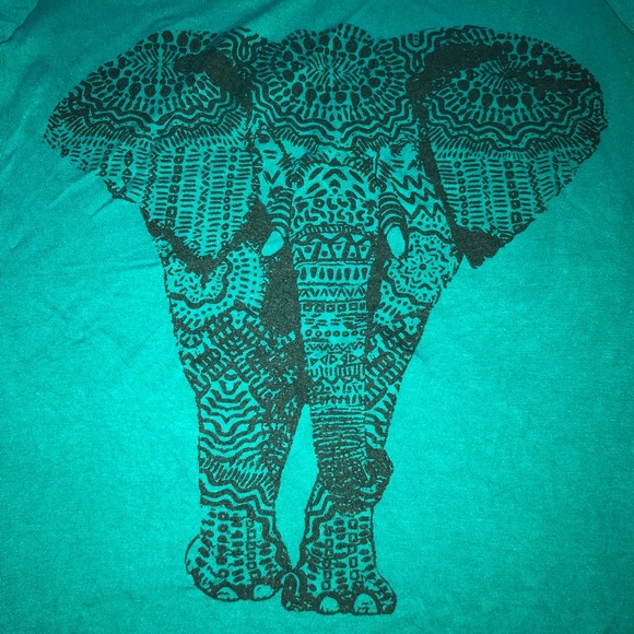Sugar High Teal / Multi Color Elephant Tee - Picture 3 of 6
